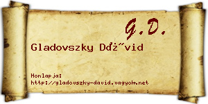 Gladovszky Dávid névjegykártya